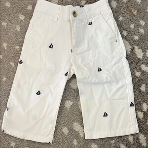Janie and Jack Sailboat Patterned White Pants